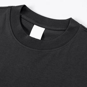 T-shirt Homme Oversize en Coton Lourd 100% Personnalisable avec Logo – Streetwear Épaules Tombantes Uni Noir de Haute Qualité - Product Image 6