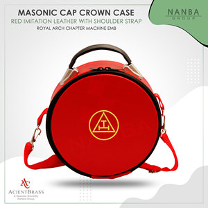 Limited Edition Masonic Royal Arch Chapter Crown Cap/<b>Hat</b> Case Red Embroidered Zipper Closure Lightweight Soft Carry <b>Bag</b> - Product Image 5