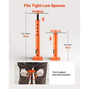Cric de sol télescopique en acier réglable en hauteur (19-36 pouces) avec capacité de charge maximale de 18 000 lb, modèle D0100X38A82, lot de 2 crics - Product Image 3