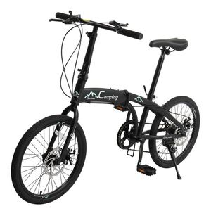 Bicicleta Plegable Negra de Acero con Alto Contenido de Carbono de 20 Pulgadas y 150 kg de Capacidad para Viajes Diarios, Marca CamPingSurvivals - Product Image 6