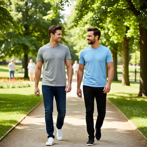 Camiseta Casual Premium para Hombre, 100% Algodón, 210 g/m², Cuello Redondo, Estilo Jersey, Lavada, Color Sólido, Manga Corta, Ecológica, de Secado Rápido y Transpirable - Product Image 5
