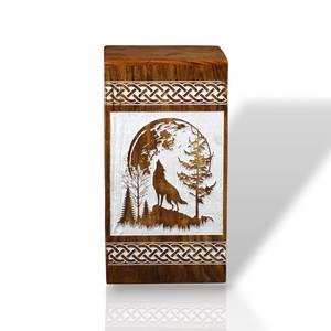Urna de cremación de madera de palisandro grabada, caja de recuerdo de madera personalizada, urna hecha a mano. - Product Image 6