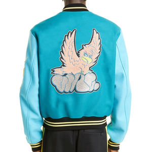 Veste universitaire brodée sur mesure avec corps en laine et manches en simili cuir pour la collection streetwear - Product Image 2