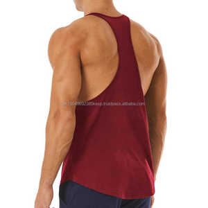 Débardeurs de sport décontractés pour hommes, haute qualité, 100% coton, séchage rapide, col rond, respirant, vêtements de fitness, tailles et couleurs personnalisables - Product Image 2