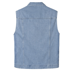 High Quality Mens <b>Denim</b> Vest <b>Sleeveless</b> Jean <b>Jacket</b> Classic Style Customize Color Cotton Fabric Casual Waistcoat Fashion Apparel - Product Image 2