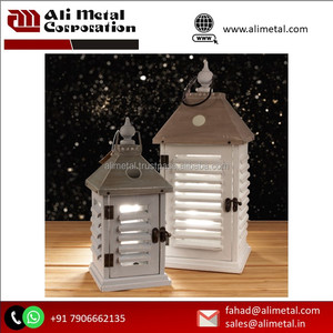 Lanterne en bois Serene Glow pour la détente avec compartiment Fait à la main pour la décoration et la personnalisation du jardin et du mariage - Product Image 5