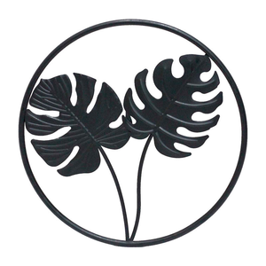 Round Metal Decorative Wall Art Modern Stylish Black Hanging Wall Decor for Home Decoration Christmas Garlands & <b>Wreaths</b> - Product Image 1