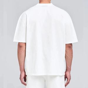<b>Men's</b> Custom Logo Print Baggy T-<b>Shirt</b> Vintage Round Neck 100% Cotton <b>Satin</b> Anti-Wrinkle Oversized and Plain Design - Product Image 2