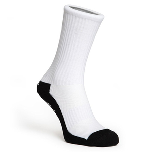 Custom White Crew <b>Socks</b> With <b>Black</b> Heel And Toe For Running Breathable Cotton Athletic <b>Socks</b> For Adults Summer Wear - Product Image 2