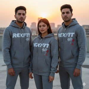 Sudadera con Capucha Oversize de Felpa Francesa de Algodón de Alta Calidad, Personalizada con Serigrafía, con Cremallera y Pedrería, Superventas - Product Image 1
