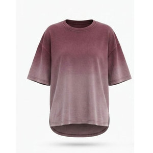 T-shirt décontracté pour femme en coton délavé à la soleil, coupe ample, manches courtes, style décontracté - Product Image 1