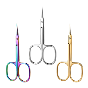 Ciseaux de beauté de style russe 420 à tête courbée, outil pour cuticules, coupe-sourcils, lame droite, lame tranchante, pour gauchers, maquillage - Product Image 1