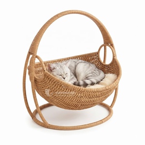 Cama para Mascotas de Mimbre Tejido, Hamaca, Cesta, Nido para Mascotas, Cuna para Dormir en Interiores - Product Image 1