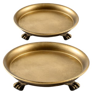 Ensemble de bols décoratifs en laiton antique sur pieds |   Plateaux en métal faits à la main en gros - Product Image 1
