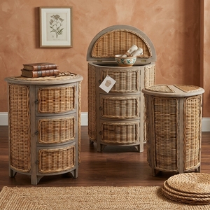 New Modern Minimalist Batam Wooden Storage Cabinet Natural Rattan Wicker 3 Drawers Chest <b>Side</b> <b>Table</b> Storage Unit Living Room Bed - Product Image 2
