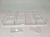 Organiseur de tiroirs rectangulaire en acrylique Jack Worth, 3 séparateurs longs + 8 séparateurs courts pour le rangement de cosmétiques et de bijoux, classique