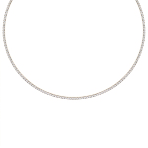 Sterling Silver 9KT 10KT 14KT 18KT Lab Grown Diamonds Luxury & Classic <b>Tennis</b> <b>Necklace</b> For Wedding Jewelry Gifts for Women Men - Product Image 5