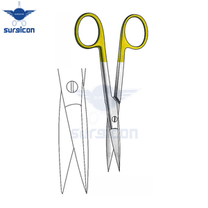 Ciseaux Converse 13,5 cm (5-1/4 pouces) à lames droites semi-affûtées, ciseaux chirurgicaux TC Gold avec lames de coupe de précision - Product Image 3