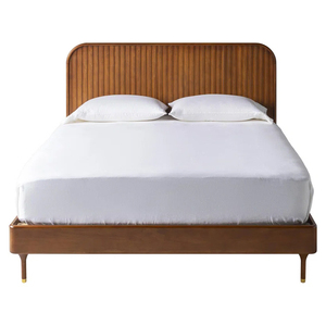 Vente en gros de cadre de lit King en bois massif minimaliste moderne Style doux du fabricant vietnamien pour chambre à coucher hôtel villa - Product Image 2