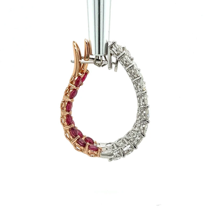 <b>Solid</b> Real Gold Plated 925 <b>Silver</b> Hoop Earrings with Diamond Bezel Setting Vintage For Unisex Party Wear - Product Image 2