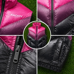 Custom Shiny Gradient Chevron Puffer Vest Winter Warm Sleeveless Quilted Jacket for Men <b>Women</b> Windproof Outdoor Padded <b>Waistcoat</b> - Product Image 2