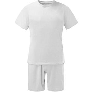 Ensemble deux pièces pour homme, t-shirts et shorts blancs unis respirants, coupe ajustée, streetwear, vêtements de sport d'été, ensemble de shorts de musculation et de natation - Product Image 6