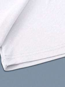 เสื้อยืดโอเวอร์ไซส์สีขาวลายกราฟิก สไตล์สตรีท พิมพ์ลายด้านหน้าและด้านหลัง ผ้าฝ้ายนุ่มสบาย ลำลอง รับผลิตเสื้อผู้ชายแบบ OEM - Product Image 5