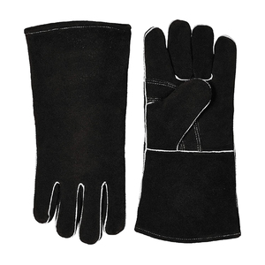 Gants de soudage TIG en cuir de chèvre noir de qualité supérieure, nouveau design, logo personnalisé, résistants à l'huile et à l'eau - Product Image 1