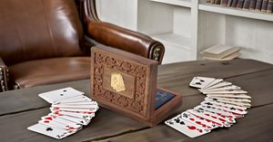 Boîte en bois pour cartes à jouer |   Boîte à cartes en bois |   Organisateur de cartes en bois artisanal | Jeux en bois indiens B2B |   Jeux en bois pour adultes | - Product Image 5