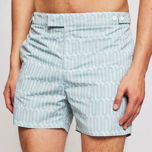 กางเกงว่ายน้ำชายแบบพรีเมียมปี 2026 แห้งเร็ว ระบายอากาศ กันลม ผลิตโดย OEM ชุดว่ายน้ำฤดูร้อน มีเชือกผูกเอวยางยืด - Product Image 2