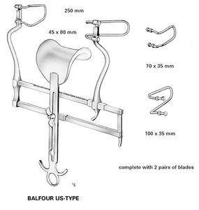 Écarteur abdominal Balfour de haute qualité 20 cm avec lames pour adulte et enfant, écarteur abdominal à lame centrale, écarteur Balfour - Product Image 3