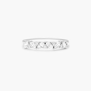 Bague en or jaune avec diamants marquise et ronds - Product Image 3