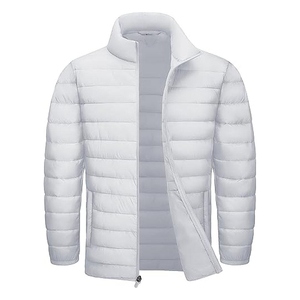 MKB ENTERPRISES Men's Silver <b>Hooded</b> Puffer <b>Jacket</b> Waterproof Windproof 100% Bamboo Fiber Winter Casual <b>Fur</b> Trim Front Logo - Product Image 1
