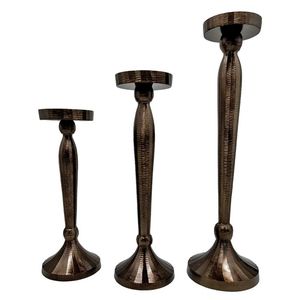 Porte-bougie en aluminium noir fait main, support à bougie en métal personnalisé pour la décoration de la maison et des événements, centres de table de mariage - Product Image 2