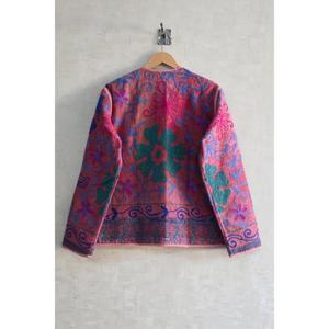 Veste universitaire indienne faite à la main en coton brodé à la main, motif floral, écologique, respirante, finition soignée, style bohème, longueur régulière, hiver - Product Image 5