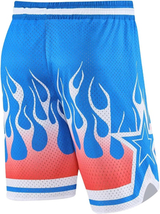 Blue Flame Print Mesh Basketball <b>Shorts</b> <b>Men</b> Quick Dry Elastic Waist Athletic Training <b>Shorts</b> Plus Size - Product Image 6