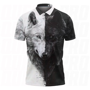 Camisetas Polo para Hombre con Gráfico de Lobo Mítico, Casuales, de Manga Corta, Ajustadas, Transpirables, Ligeras y Elásticas, para Golf, Elegantes - Product Image 1