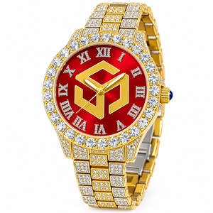 Reloj de Lujo con Incrustaciones de Diamantes Moissanite en Acero Inoxidable para Hombre y Mujer, Reloj de Pulsera Moderno - Product Image 4