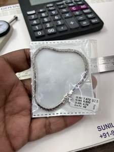 Bracelet tennis en argent 94,5 avec diamants facettés CVD - Product Image 3