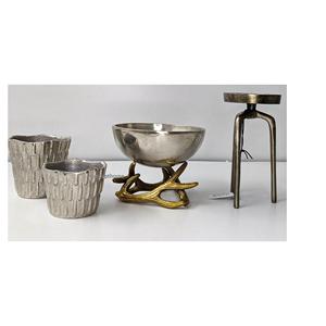 Porte-bougie décoratif en métal couleur argent pour la maison, les mariages, Noël, la décoration de table, éclairage artisanal en gros - Product Image 1