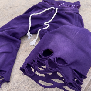 Pantalones Deportivos Morados para Hombre, con Cintura Elástica y Cordón Ajustable, Estilo Casual Otoñal, Mezcla de Algodón y Spandex, Transpirables, Tejidos - Product Image 3