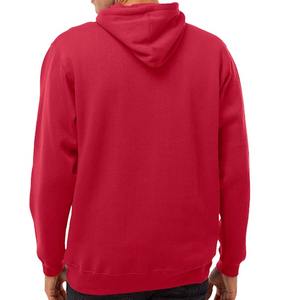 เสื้อฮู้ดดี้สีแดงปักโลโก้ตามสั่ง ผู้ชาย คุณภาพสูง ผ้าฝ้ายฟลีซเรียบ สตรีทแวร์ เสื้อฮู้ดเปล่า ขายส่งเสื้อผ้า - Product Image 3