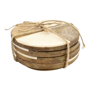 Wooden Round <b>Coaster</b> <b>Set</b> 300mm Diameter Non-Slip Table Pad Retro Design Mats & Pads - Product Image 1