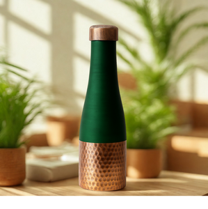 Traditional Pure Copper Water Bottle Handmade Reusable Ayurvedic Drinking Bottle For <b>Men</b> Women Office Travel Fitness Gym - Product Image 6
