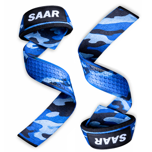 Correa de Neopreno/Algodón/Poliéster de Alta Calidad con Camuflaje Azul para Levantamiento de Pesas - Diseño Robusto y Moderno, Transpirable y Ajustable - Product Image 3