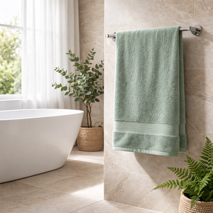 ผ้าขนหนูอาบน้ำผ้าฝ้ายแท้ 100% 600 GSM เนื้อนุ่มพิเศษ ซึมซับน้ำได้ดี สีพื้น ทออย่างหรูหรา ชุดผ้าขนหนูบีบอัดสำหรับใช้ในบ้าน แห้งเร็ว เหมาะสำหรับสปา - Product Image 2