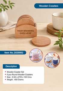 Juego de Posavasos de Madera Premium con Soporte – Posavasos Redondos para Tazas de Té y Café para el Hogar y la Oficina – Juego de Posavasos de Madera de Lujo – Redondos - Product Image 2