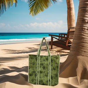 Sac fourre-tout en coton matelassé écologique fait à la main, personnalisable, fermeture éclair, style bohème, élégant, imprimés floraux, léger - Product Image 1