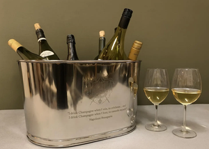 Cubo de Hielo de Acero Inoxidable al por Mayor, Acabado Plateado, Diseño Martillado Hecho a Mano, Enfriador Portátil para Cerveza y Vino, Regalo Empresarial - Product Image 2