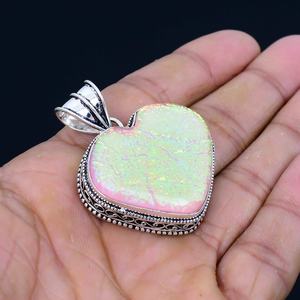 Pendentif cœur en opale triple australienne, fait main, en argent sterling 925, bijoux bohèmes, collier pour femmes, vente en gros - Product Image 6